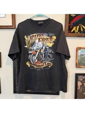 Vintage 90s/00s RARE Ride Free Jesus Shirt Kerusso Biker Tee Eagle Motorcycle XL